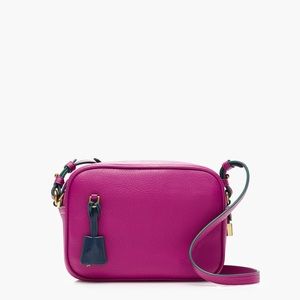 J. Crew Italian Leather Signet Crossbody Bag Pink